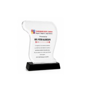 Acrylic Award — custom engraved acrylic award for corporate recognition and awards in Nigeria