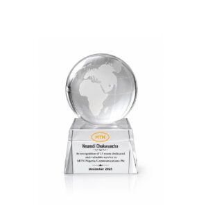 Crystal Award — custom engraved crystal award for corporate recognition and awards in Nigeria