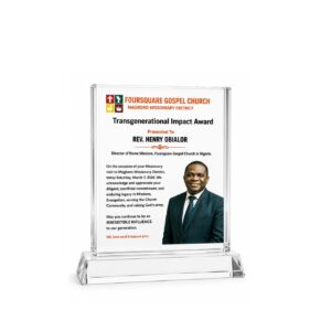 Crystal Paper Weight — custom engraved crystal paperweight for corporate recognition and awards in Nigeria